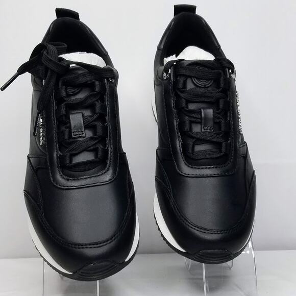Michael Kors Women's 5.5 Allie Stride Trainer Lace-Up Sneakers Black NWT - Picture 6 of 7